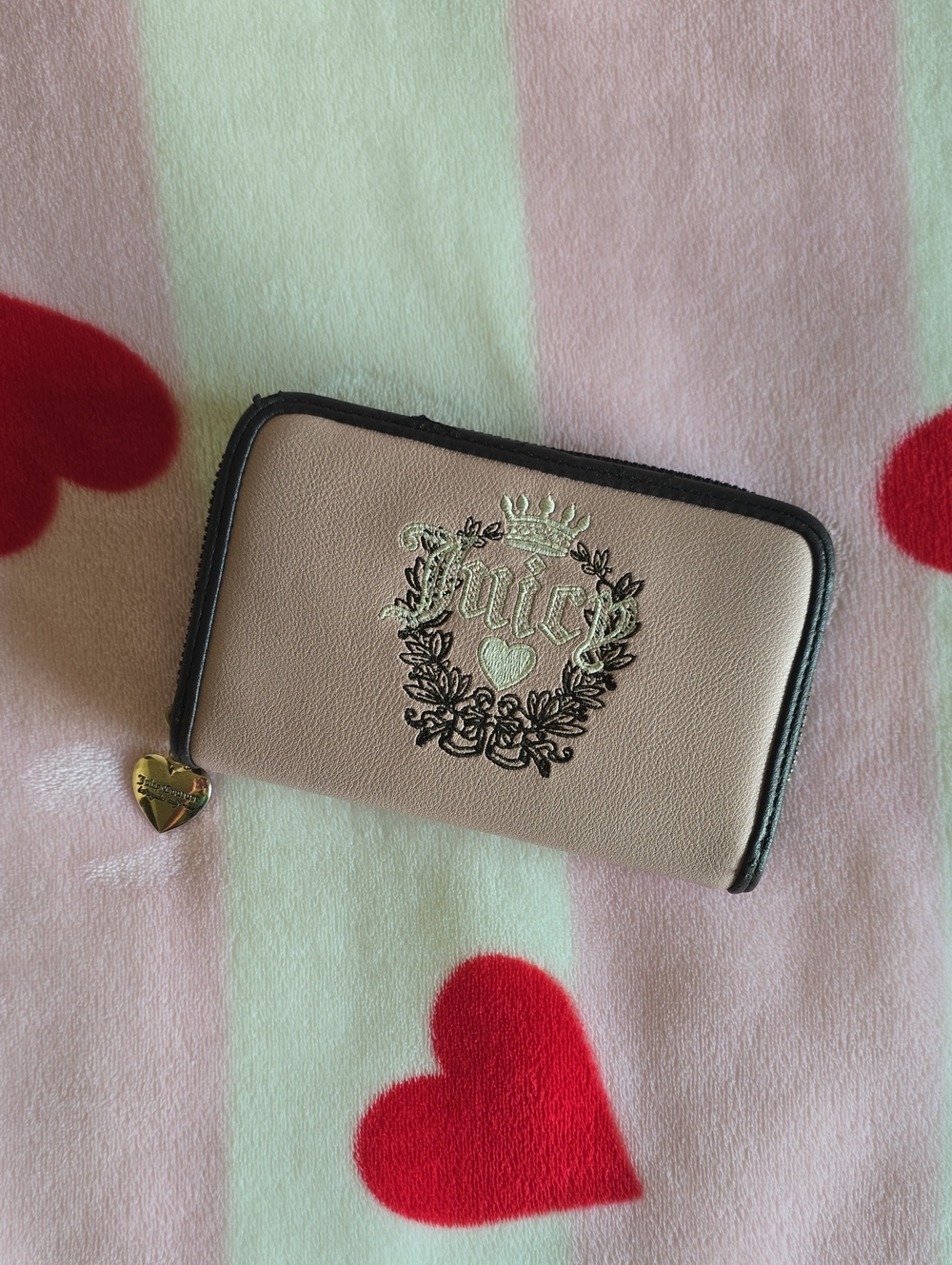 Juicy Couture Blush Pink Wallet with Heart Charm